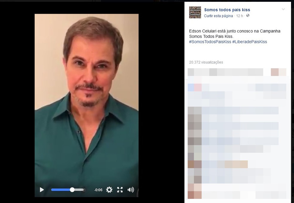 Edson Celulari grava vídeo em apoio aos pais das vítimas da Kiss (Foto: Reprodução/Facebook)