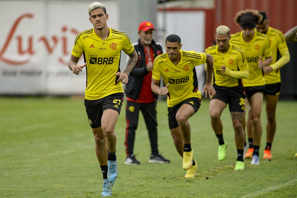 Treinamento do Flamengo em prepara&ccedil;&atilde;o para o Internacional &mdash; Foto: Marcelo Cortes / Flamengo