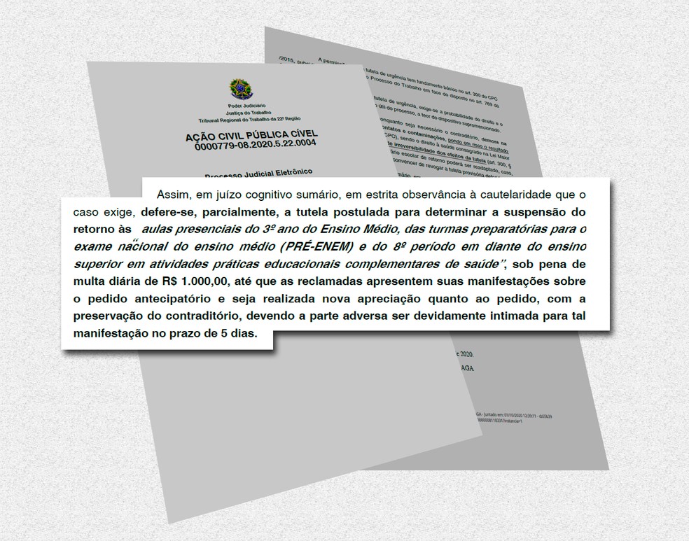O retorno das aulas na rede pública estadual estava previsto para acontecer a partir do dia 19 de outubro — Foto: Reprodução