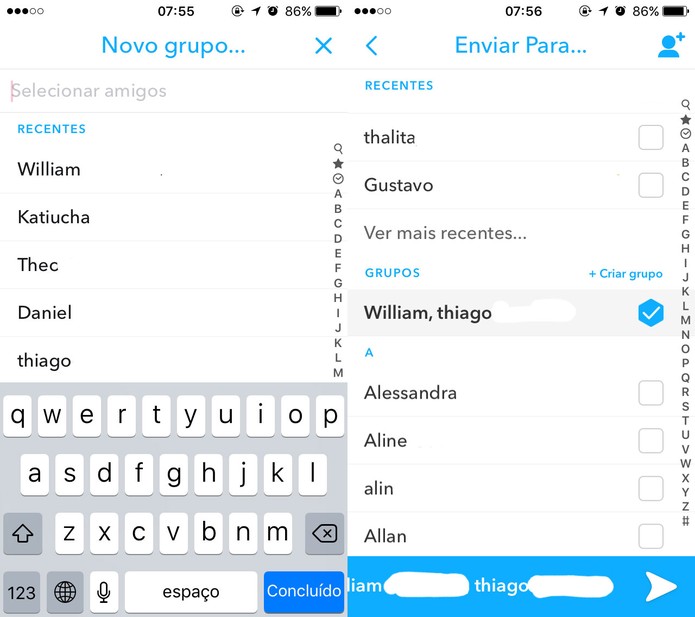 Como usar os Grupos de chat do Snapchat (Foto: Reprodução/Felipe Vinha)