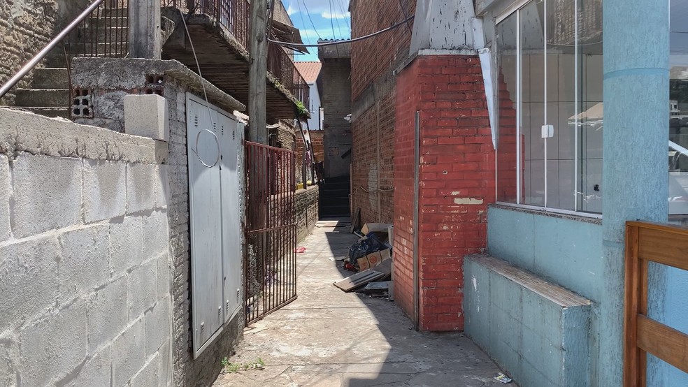 Local em que a vítima foi localizada, de acordo com a Polícia Civil — Foto: RBS TV/Reprodução
