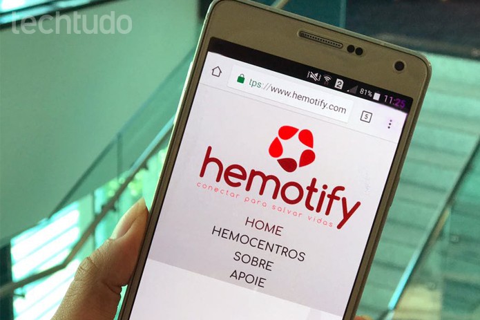 Hemotify aplicativo de doação de sangue (Foto: Carolina Ochsendorf/TechTudo)