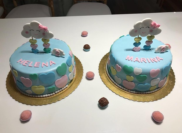 Os bolos de 2 meses de Helena e Marina, filhas de Ivete Sangalo (Foto: Reprodução/ Instagram)
