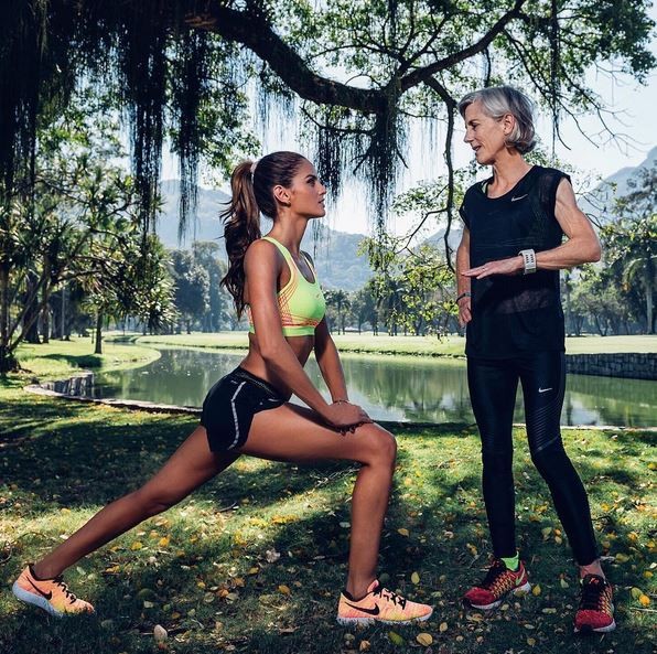 Izabel Goulart participa de treino com a ex atleta Joan Benoit (Foto: Instagram/Reprodução)