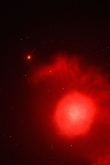 Planeta semelhante a Júpiter escapa de fase explosiva de estrela gigante vermelha  (Foto: W. M. Keck Observatory/Adam Makarenko)
