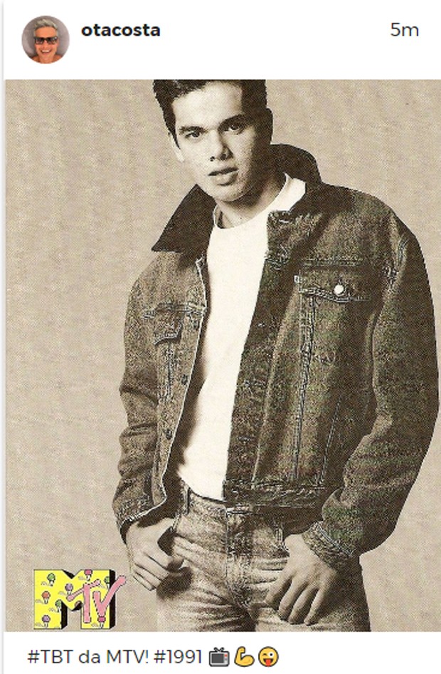 Otaviano Costa em 1991, na época da MTV (Foto: Reprodução/Instagram)
