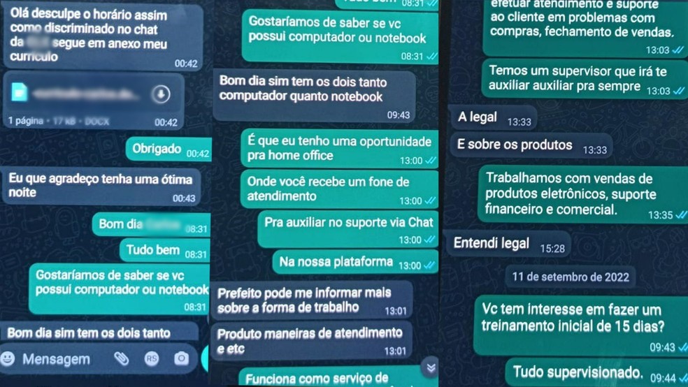 Homem cita falso treinamento para vaga — Foto: Reprodução