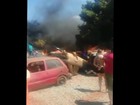 Fogo destrói veículos que iriam para leilão em Carmo do Paranaíba