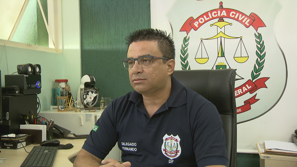 O delegado Fernando Fernandes da 19ª DP, responsável pelo caso (Foto: TV Globo/Reprodução)