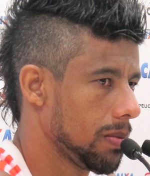 Léo Moura flamengo coletiva (Foto: Thales Soares) Léo Moura flamengo coletiva (Foto: Thales Soares)