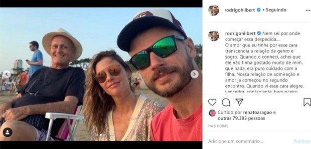 Rodrigo Hilbert lamenta morte do sogro (Foto: Reprodução/Instagram)