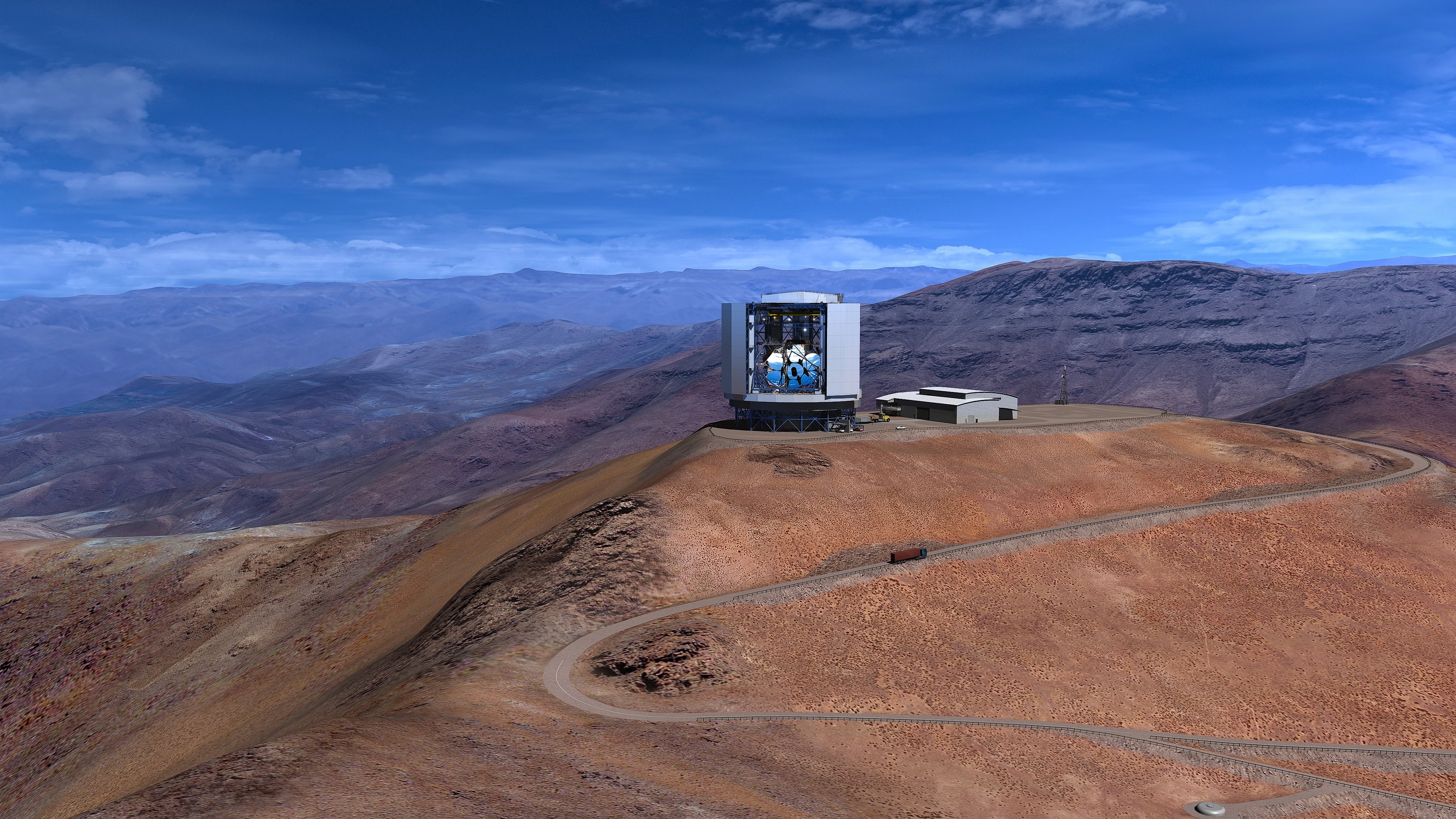 O GMT funcionará no Observatório Las Campanas, em meio ao Atacama, no Chile. A região seca oferece mais qualidade na captação das imagens (Foto: GMTO Corporation)