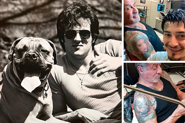 Sylvester Stallone e seu inseparável cão Butkus, que agora foi eternizado em uma tatuagem (Foto: reprodução instagram)