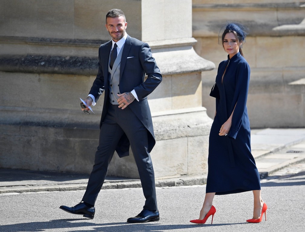 David e Victoria Beckham chegam para o casamento de Harry e Meghan (Foto: Toby Melville/Pool/Reuters)