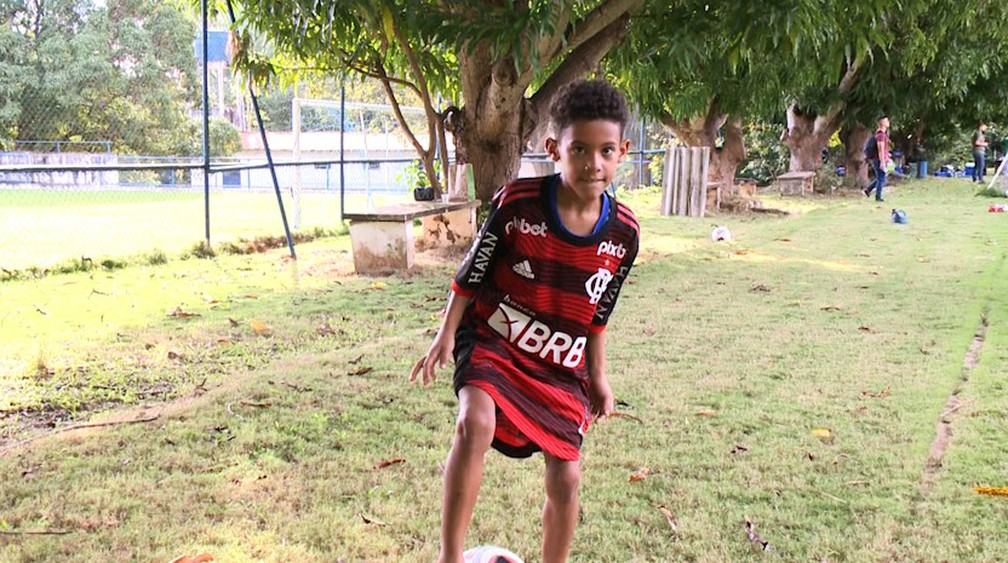 Davi, filho de Dieyson  — Foto: Gustavo Cavalcante/Rede Clube 