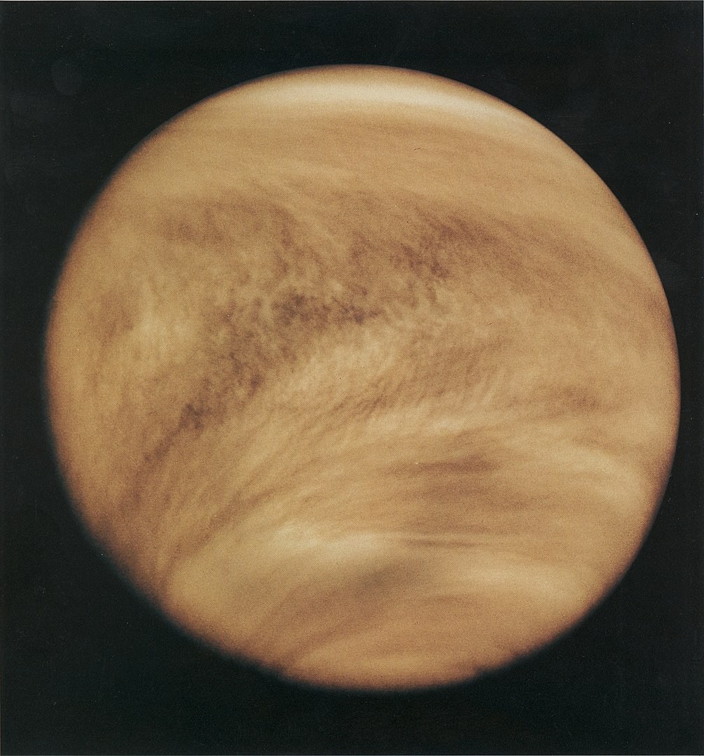 Estrutura de nuvens na atmosfera venusiana em 1979, revelada por observações ultravioletas da sonda Pioneer, da Nasa (Foto: NASA)
