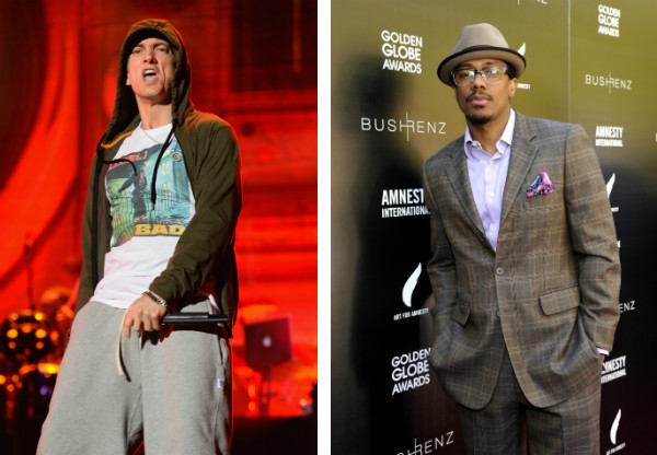 O rapper Eminem e o ator Nick Cannon (Foto: Getty Images)