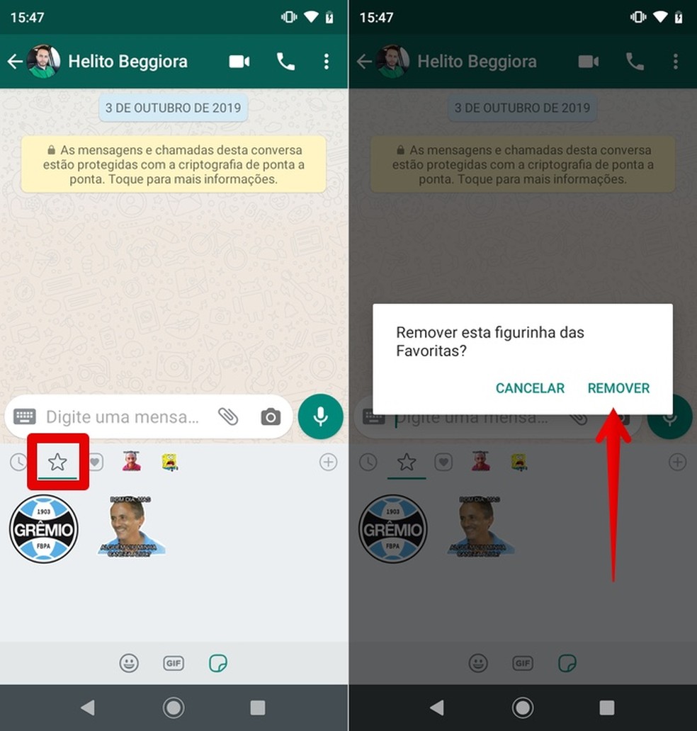 Como apagar figurinhas favoritas do WhatsApp Redes 