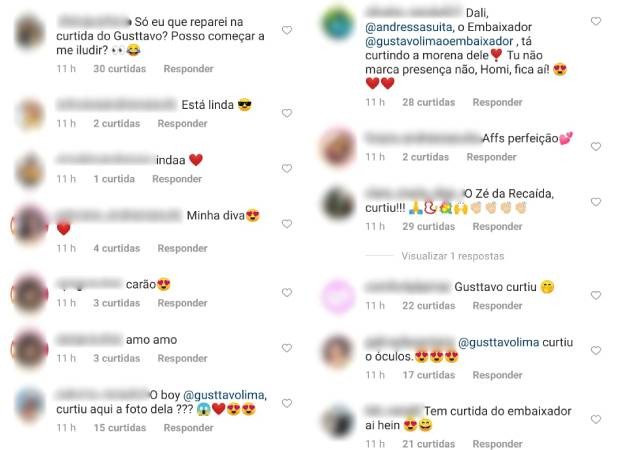 Gusttavo Lima curte foto de Andressa Suita e fãs piram (Foto: Reprodução/Instagram)