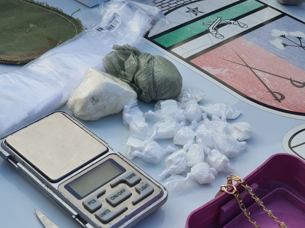 Parte das drogas apreendidas durante operação do MPRN na região do Seridó, no RN — Foto: Cedida