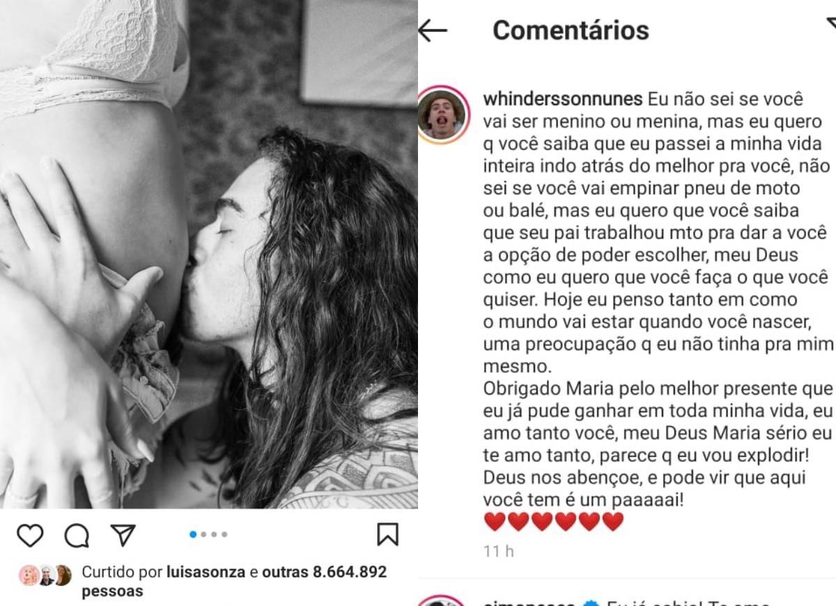 Luísa Sonza curte post em que Whindersson Nunes anuncia que será pai (Foto: Reprodução/Instagram)