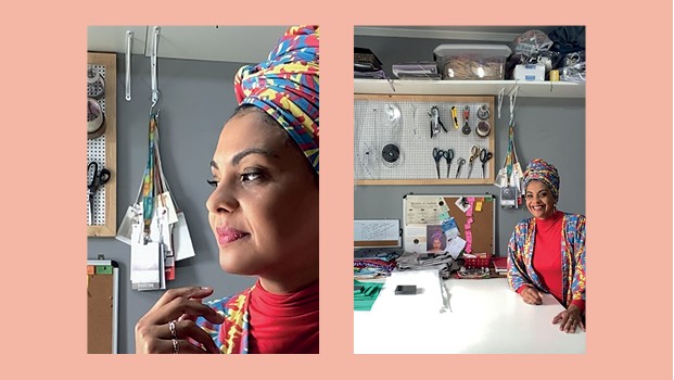 Claudia Renata de Campos, da Clau Estampas: loja virtual tem roupas e turbantes em estilo afro feitos com fibra de garrafa pet e algodão reciclável (Foto: Julia Rodrigues)