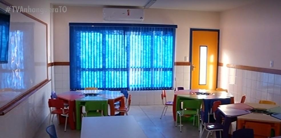 Sala de aula de escola infantil em Gurupi — Foto: Reprodução/TV Anhanguera
