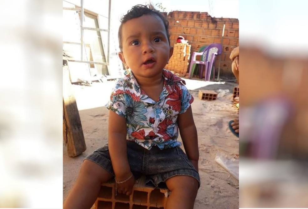 Bebê de 1 anos que morreu após cair em balde e se afogar em Formosa, Goiás — Foto: Reprodução TV Anhanguera