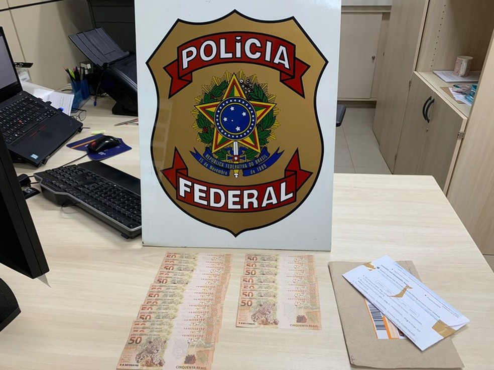 Operação da Polícia Federal apreende R$ 50 mil em notas falsas — Foto: PF/Reprodução