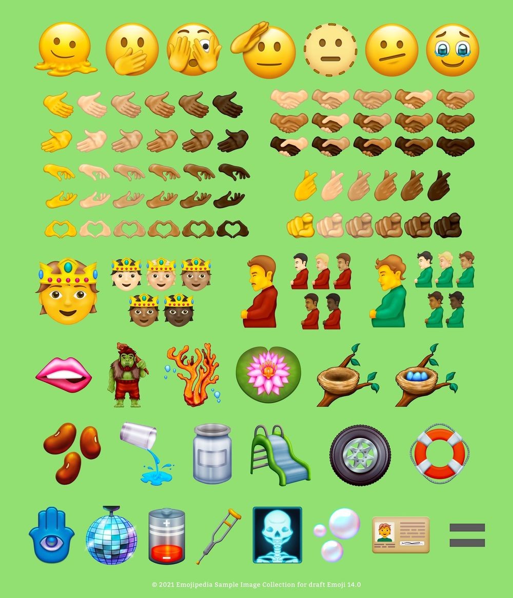 Novos emojis 2021 (Foto: Reprodução/Emojipedia)