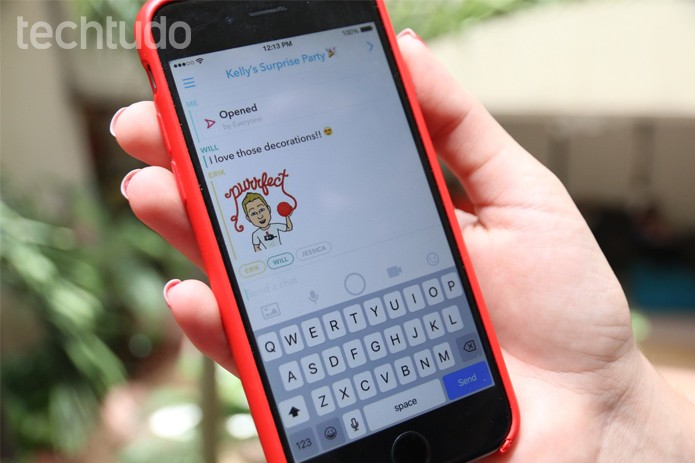Chat em grupo do Snapchat (Foto: Luana Marfim/TechTudo)