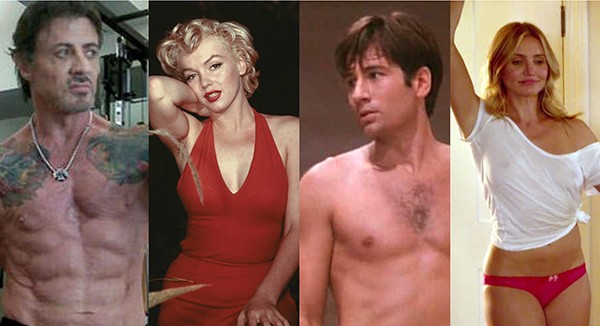 Sylvester Stallone, Marilyn Monroe, David Duchovny e Cameron Diaz (Foto: Reprodução)