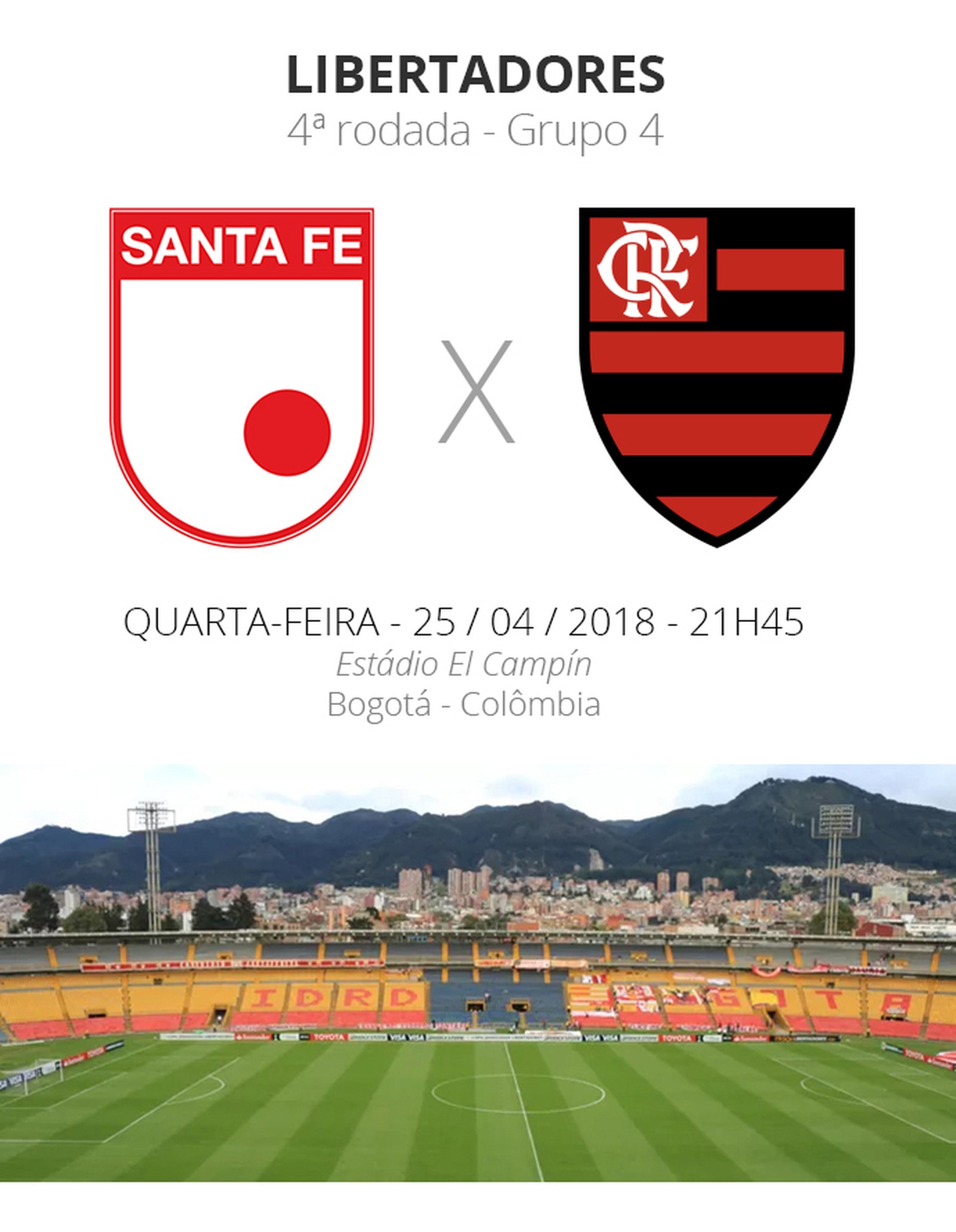 #Libertadores: tudo o que você precisa saber sobre Santa Fe x Flamengo