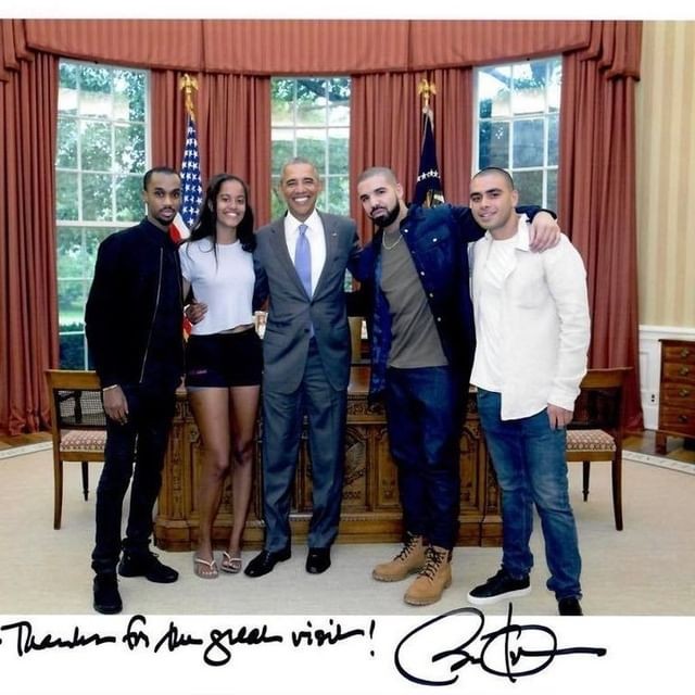 Registro de quando Drake visitou Obama na Casa Branca (Foto: Reprodução/Instagram)