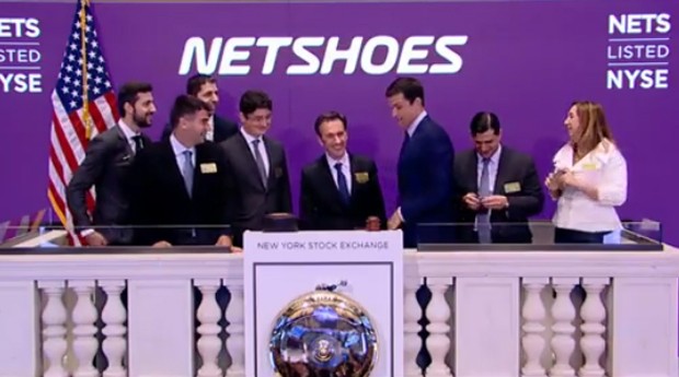 Netshoes entrou na NYSE. Márcio Kumruian, fundador e CEO da empresa, participou de cerimônia (Foto: Reprodução)