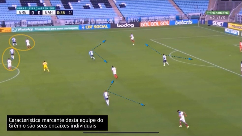 Relatório individualizado para Andreas Pereira antes do jogo contra o Grêmio — Foto: Reprodução