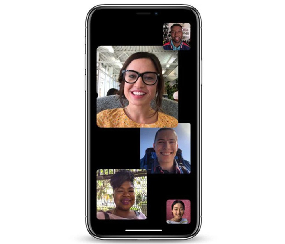 No iOS 13.5, usuário pode controlar o destaque dos blocos de vídeo nas chamadas em grupo do FaceTime — Foto: Divulgação/Apple