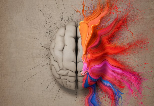 Cérebro colorido com tinta (Foto: Thinkstock)