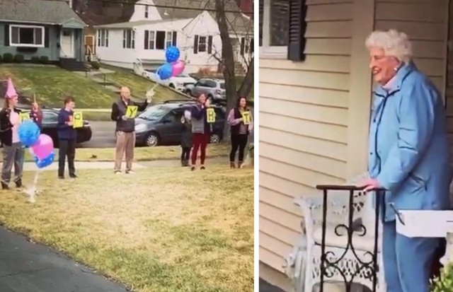 Família canta parabéns à distância para idosa de 95 anos (Foto: Reprodução/Instagram)