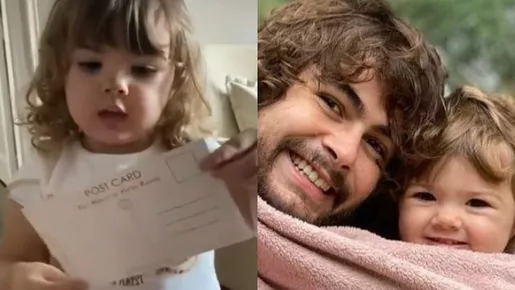 João Vitti mostra vídeo fofíssimo de Clara Maria para Rafa: 'Papai, eu te amo'
