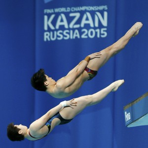 saltos ornamentais Si Yajie e Tai Xiaohu China Kazan (Foto: Reuters)
