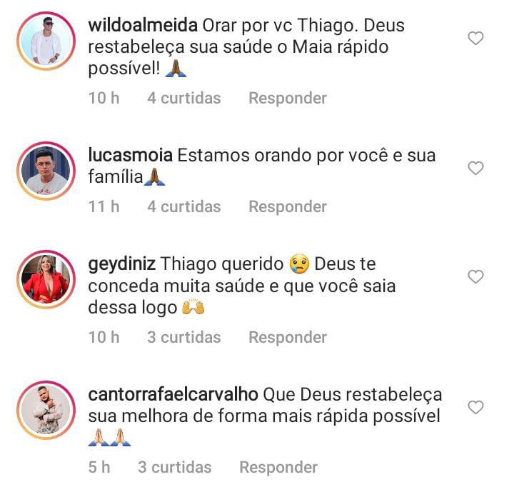 O cantor Thiago Costa foi internado após acidente com lancha (Foto: Reprodução / Instagram)