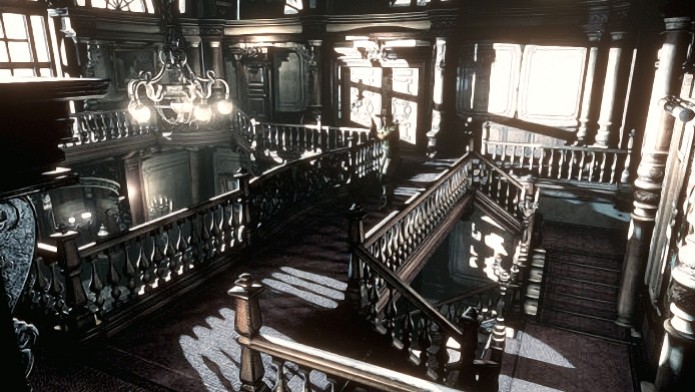 Mansão de Resident Evil em sua versão HD. (Foto: Divulgação) (Foto: Mansão de Resident Evil em sua versão HD. (Foto: Divulgação))