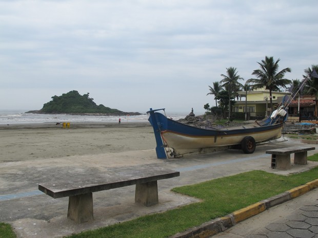 Praia dos Sonhos, em Itanhaém, guarda estátua e lembranças da época da gravação da novela. (Foto: Mariane Rossi/G1)