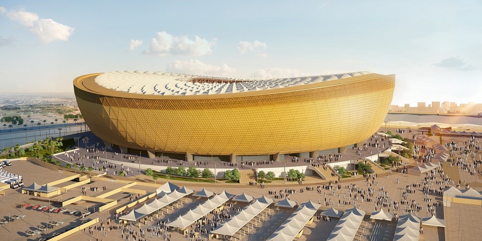 Projeto do estádio de Lusail, que receberá a abertura e a final da Copa do Mundo do Catar 2022 — Foto: Divulgação