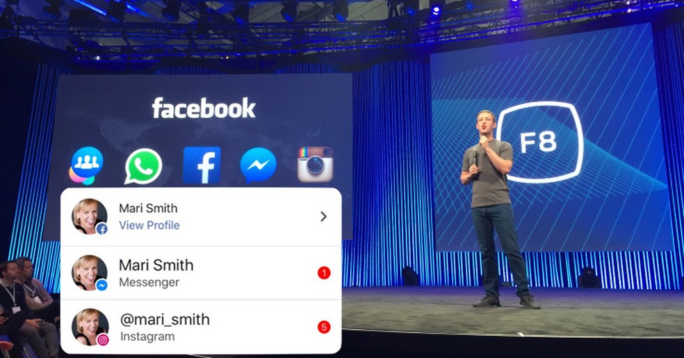 Facebook, Instagram e Messenger têm notificações integradas; tela apareceu em smartphone (Foto: Mari Smith)