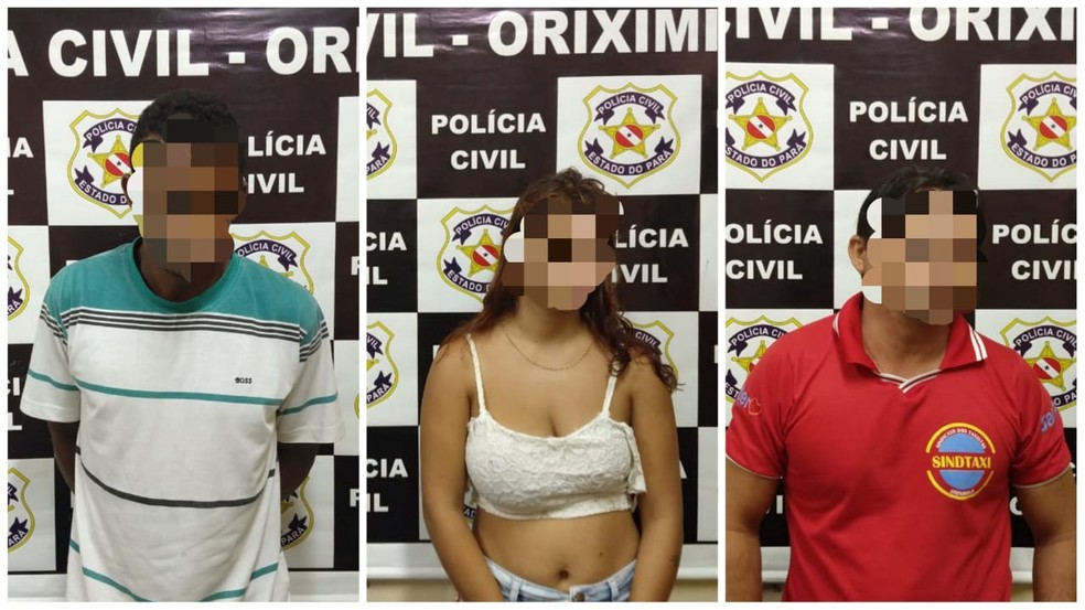 Dois homens e uma mulher foram presos suspeitos de envolvimento no resgate de 'Doca', em OriximinÃ¡ â€” Foto: PolÃ­cia Civil/DivulgaÃ§Ã£o