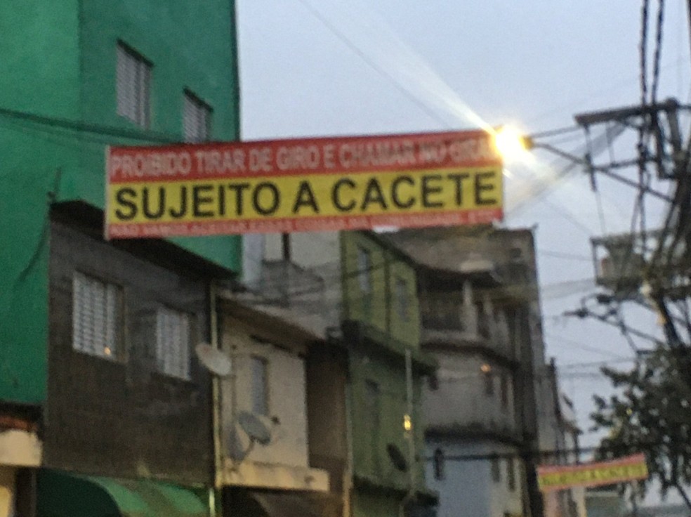 Ameaça colocada em rua de Itaquera, na Zona Leste da capital — Foto: Reprodução/Redes sociais
