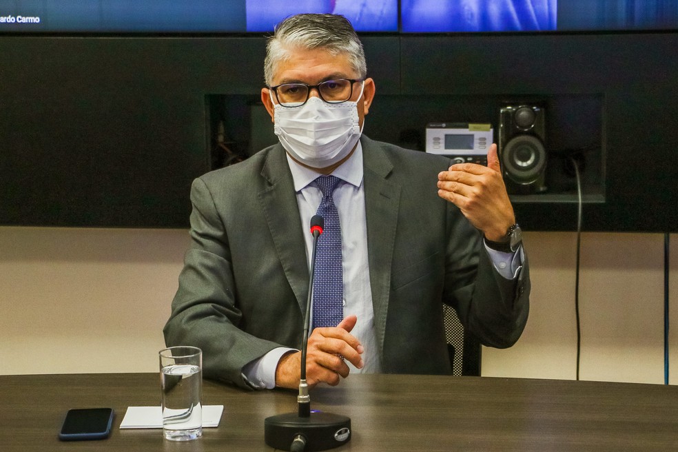 Secretário de Saúde do Distrito Federal, Francisco Araújo, em coletiva de imprensa realizada em julho de 2020 — Foto: Renato Alves/Agência Brasília