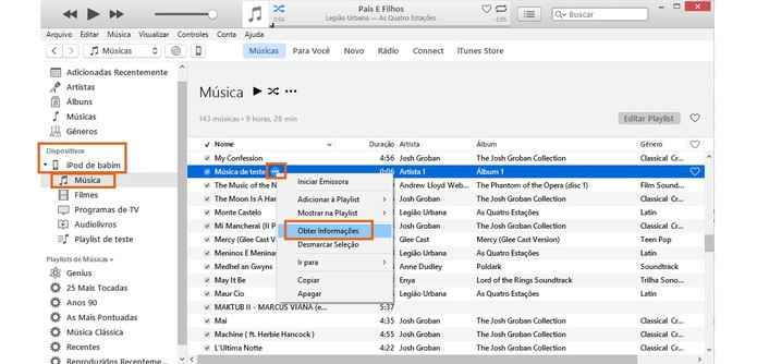 O usuário pode ver mais informações da música adicionada no iTunes (Foto: Reprodução/Barbara Mannara)